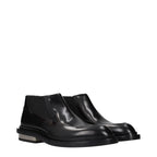 Jil Sander Black Leather Ankle Boots - Eljoys Fashion 
