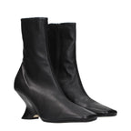 Dries Van Noten Black Leather Ankle Boots - Eljoys Fashion 