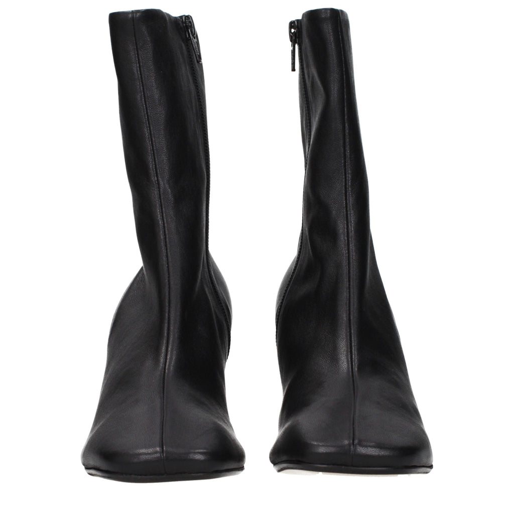 Dries Van Noten Black Leather Ankle Boots - Eljoys Fashion 