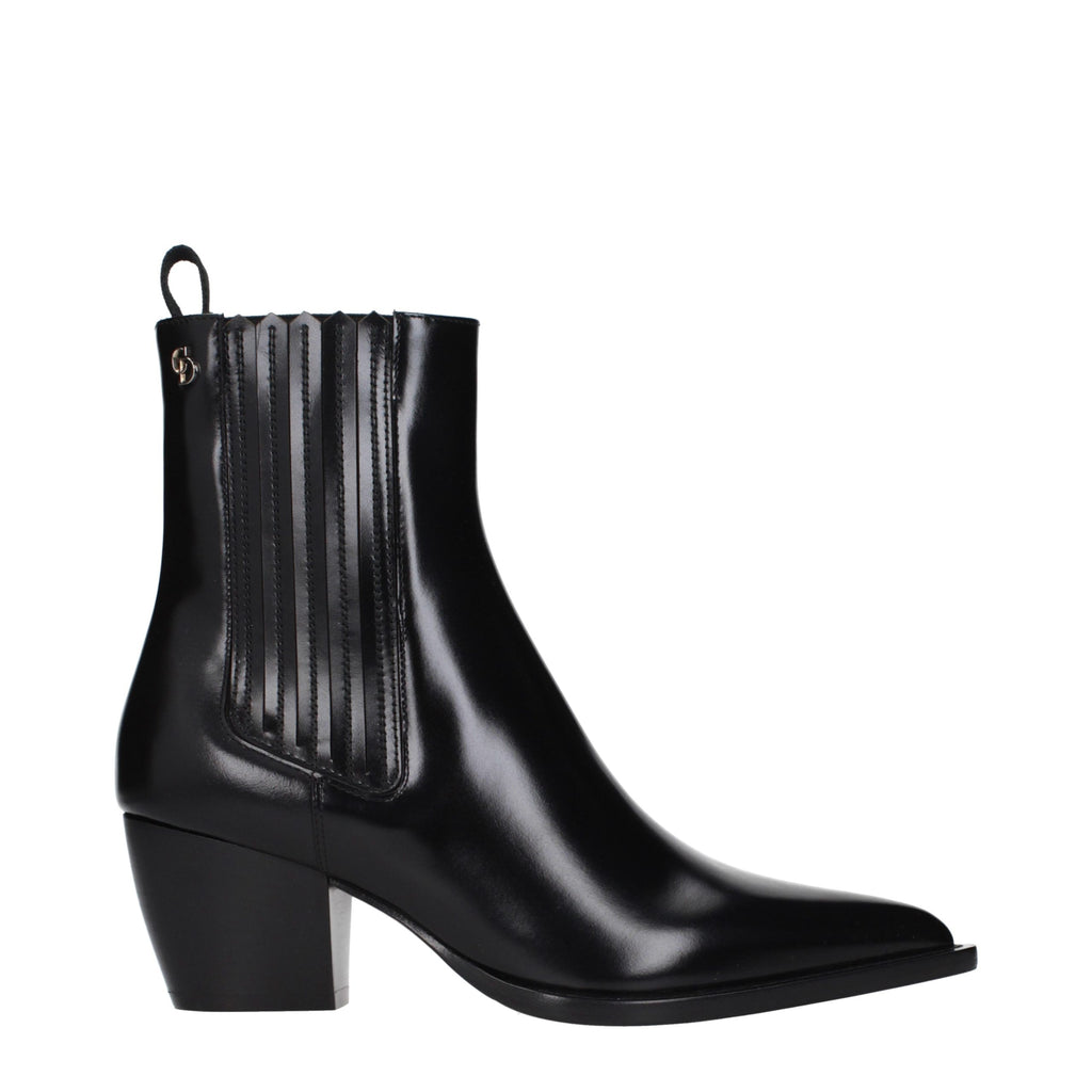 Christian Dior Black Leather Ankle Boots - Eljoys Fashion 