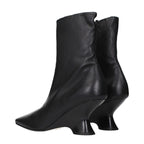 Dries Van Noten Black Leather Ankle Boots - Eljoys Fashion 
