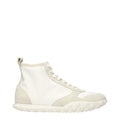 Jil Sander White Fabric High Top Sneakers - Eljoys Fashion 