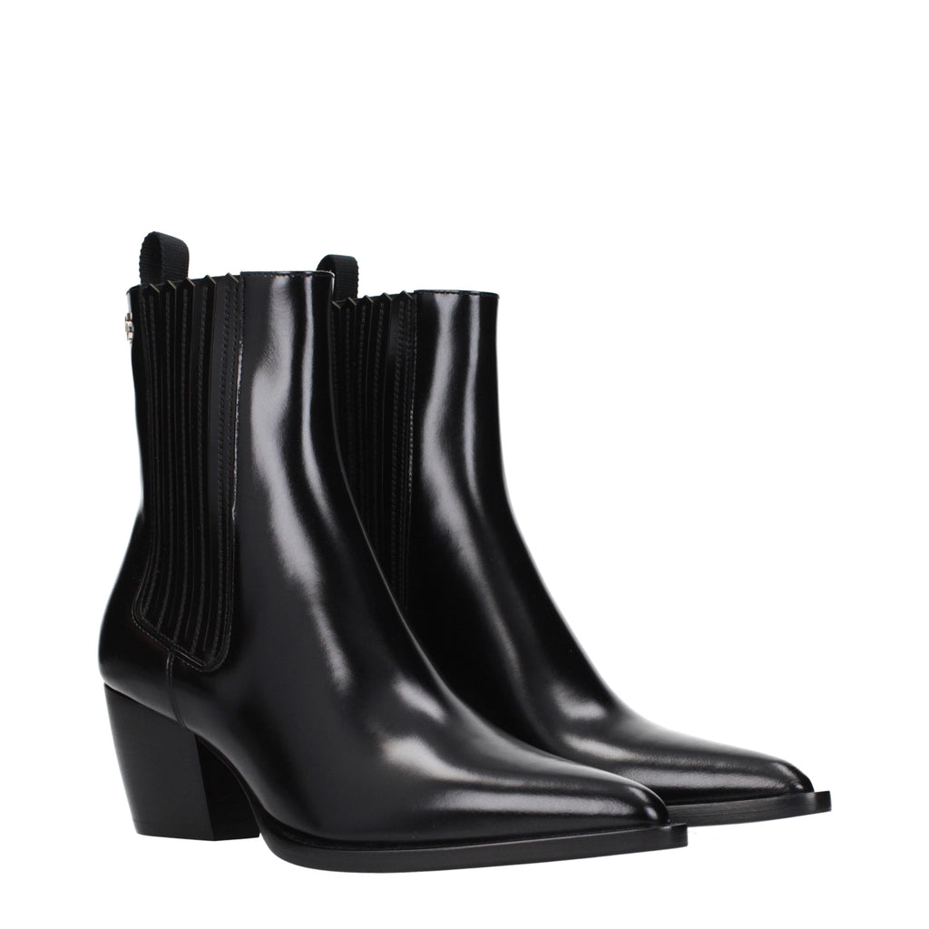 Christian Dior Black Leather Ankle Boots - Eljoys Fashion 