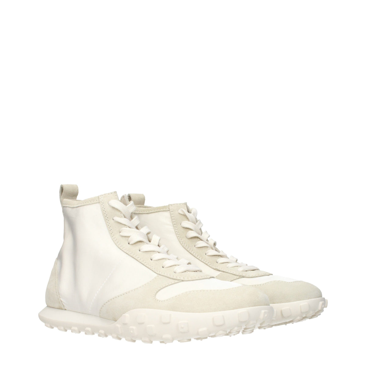 Jil Sander White Fabric High Top Sneakers - Eljoys Fashion 