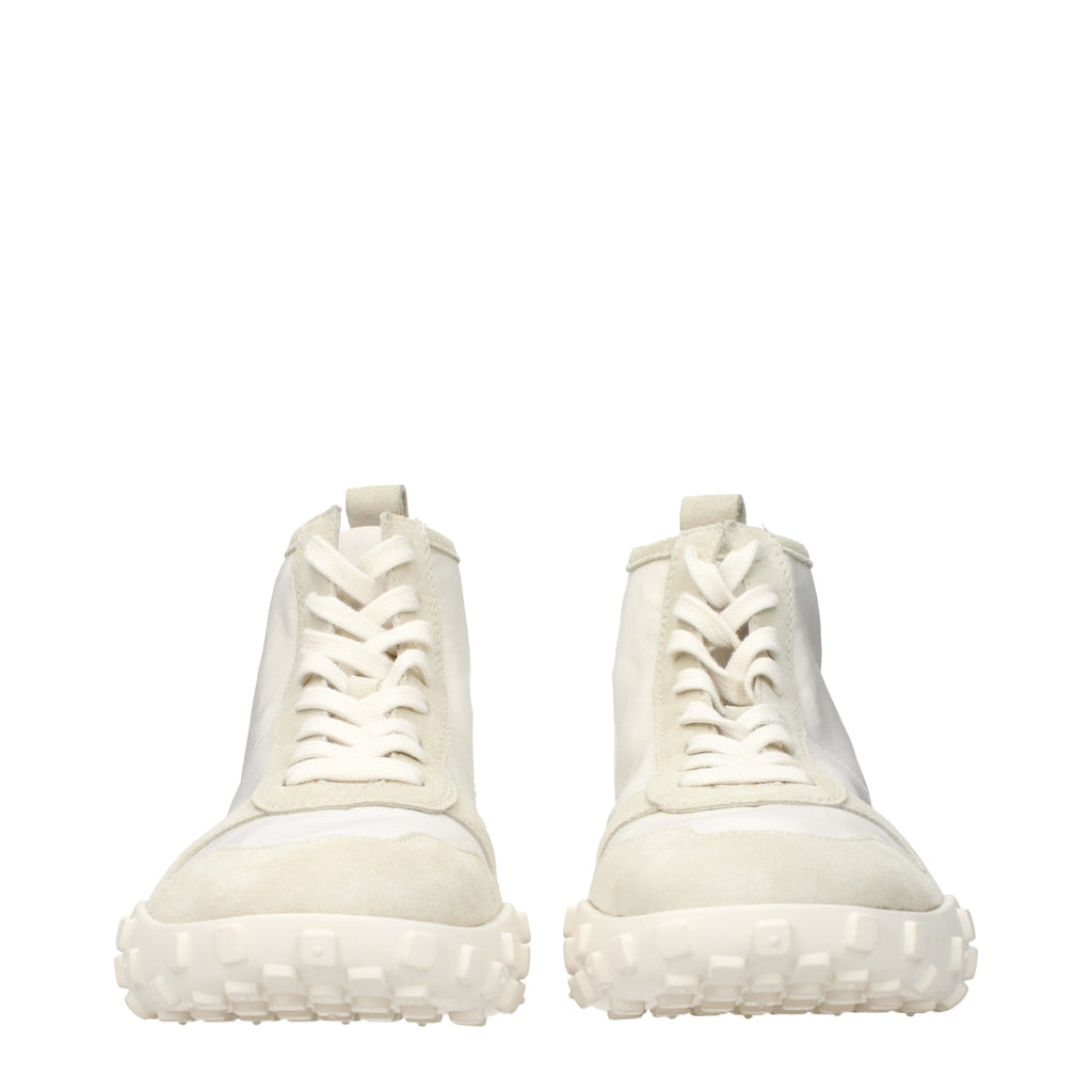 Jil Sander White Fabric High Top Sneakers - Eljoys Fashion 