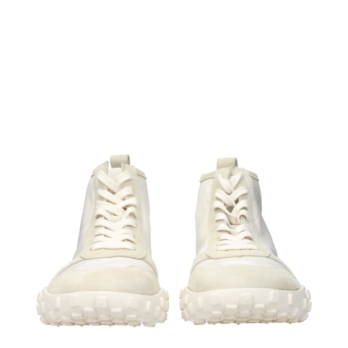 Jil Sander White Fabric High Top Sneakers - Eljoys Fashion 
