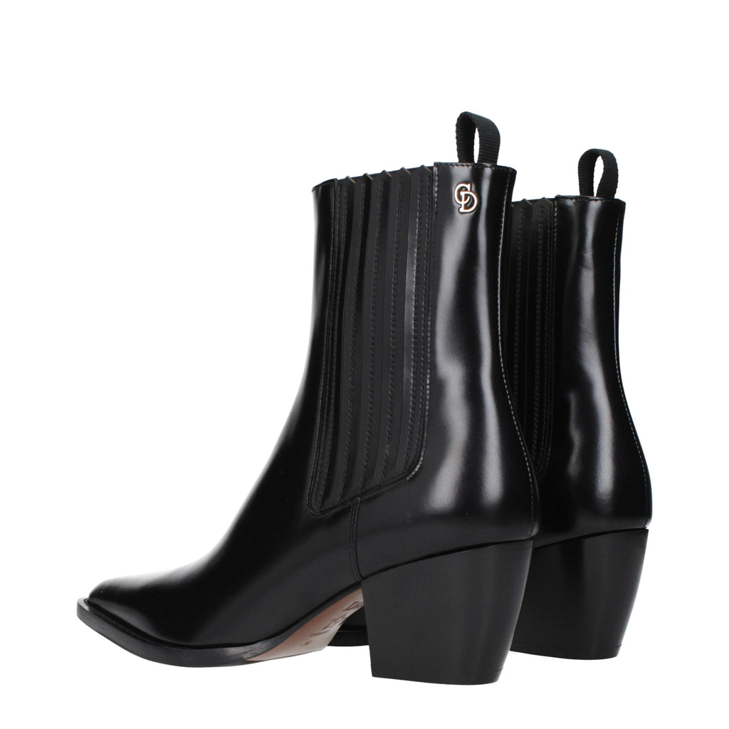 Christian Dior Black Leather Ankle Boots - Eljoys Fashion 