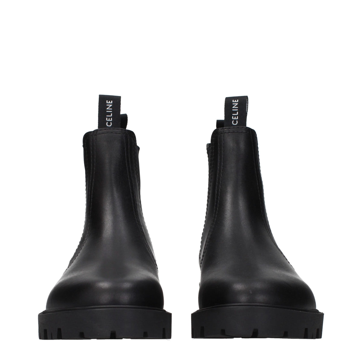 Celine Black Leather Ankle Boots - Eljoys Fashion 