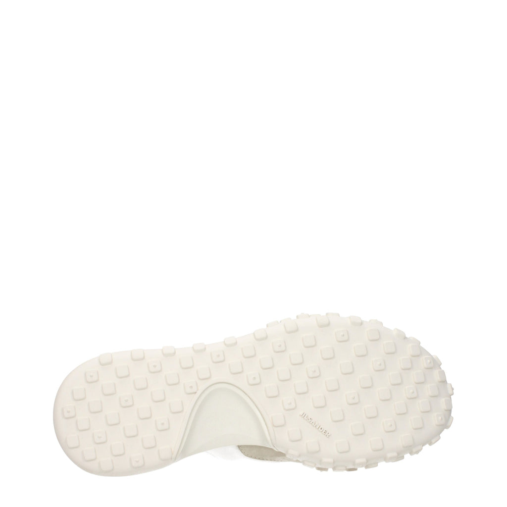 Jil Sander White Fabric High Top Sneakers - Eljoys Fashion 