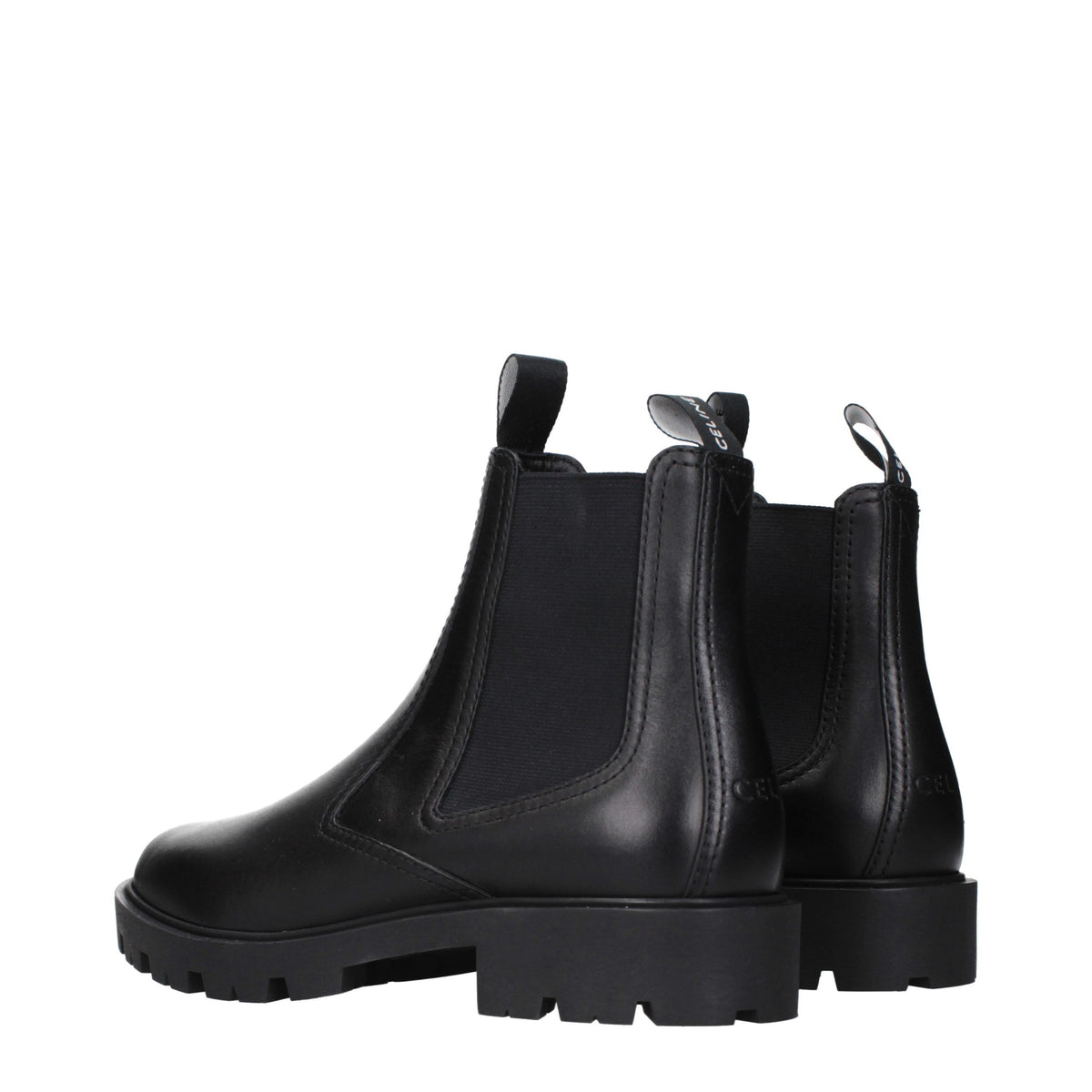 Celine Black Leather Ankle Boots - Eljoys Fashion 