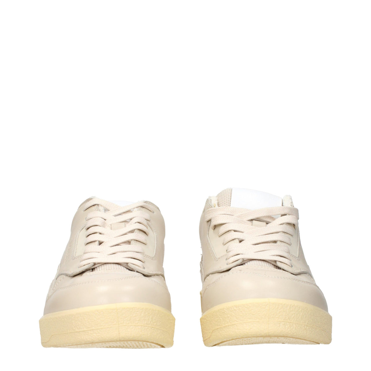 Jil Sander Beige Leather Low Top Sneakers - Eljoys Fashion 
