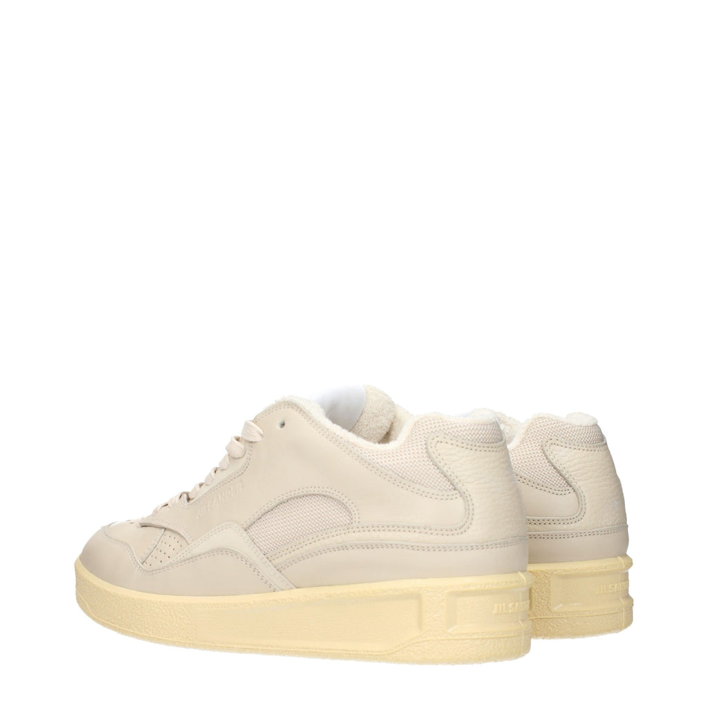 Jil Sander Beige Leather Low Top Sneakers - Eljoys Fashion 