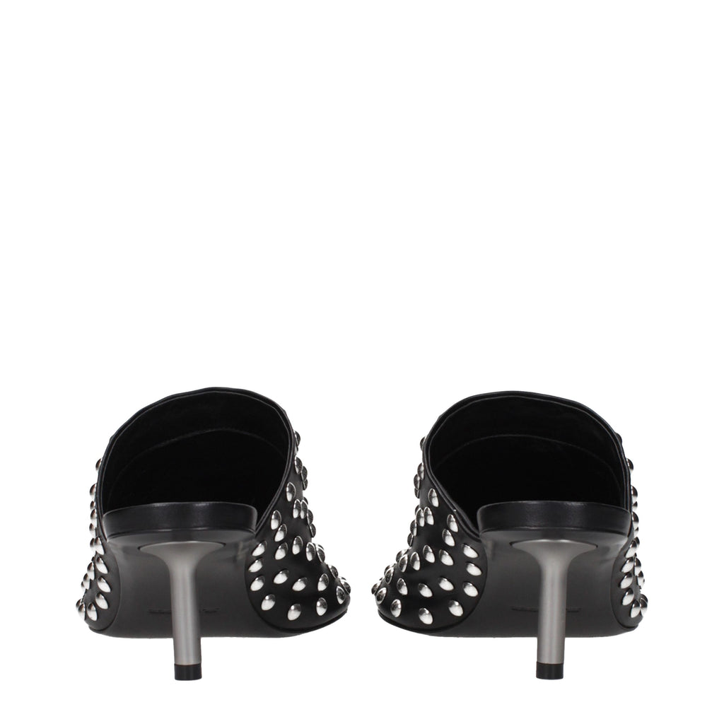 Jil Sander Black Leather Mules - Eljoys Fashion 