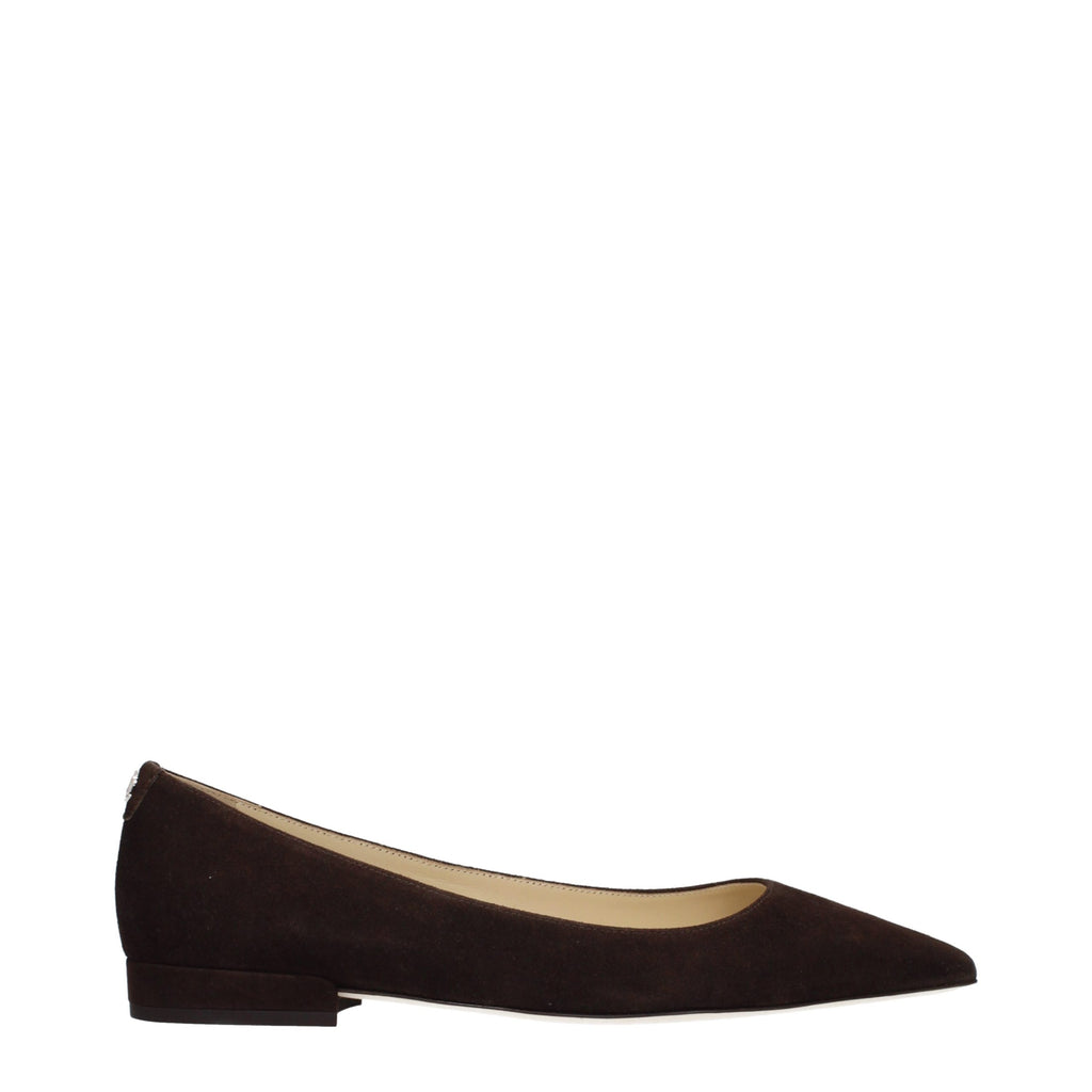 Jimmy Choo Brown Leather Ballet Flats - Eljoys Fashion 
