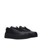 Jil Sander Black Leather Platform Sneakers - Eljoys Fashion 