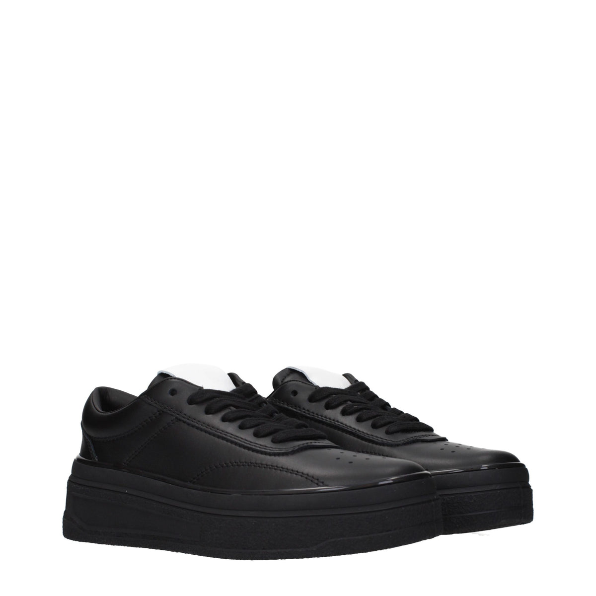 Jil Sander Black Leather Platform Sneakers - Eljoys Fashion 