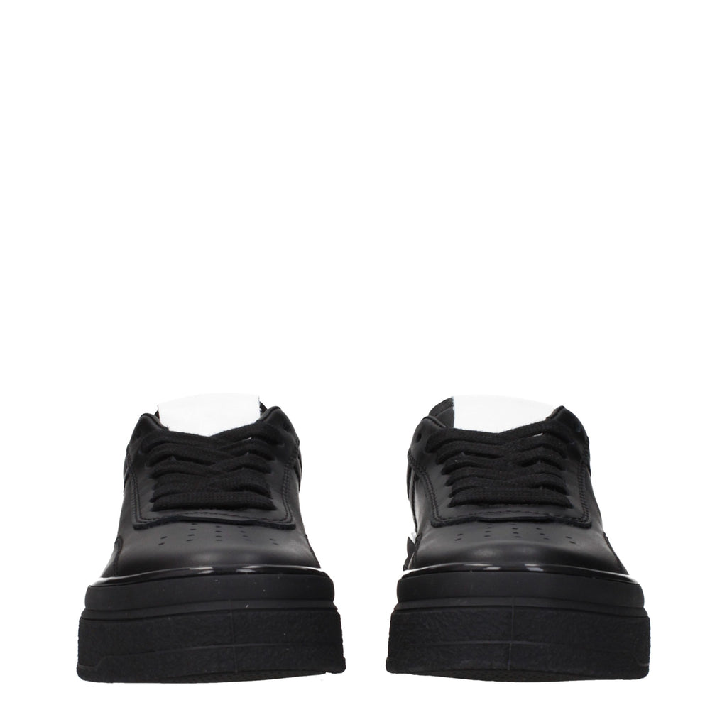 Jil Sander Black Leather Platform Sneakers - Eljoys Fashion 