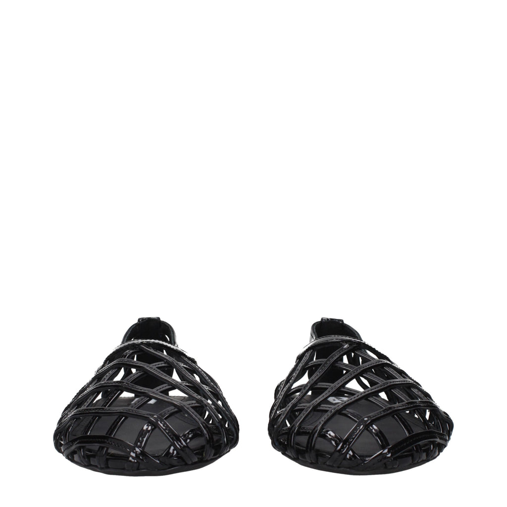 Alaïa Black Leather Ballet Flats - Eljoys Fashion 