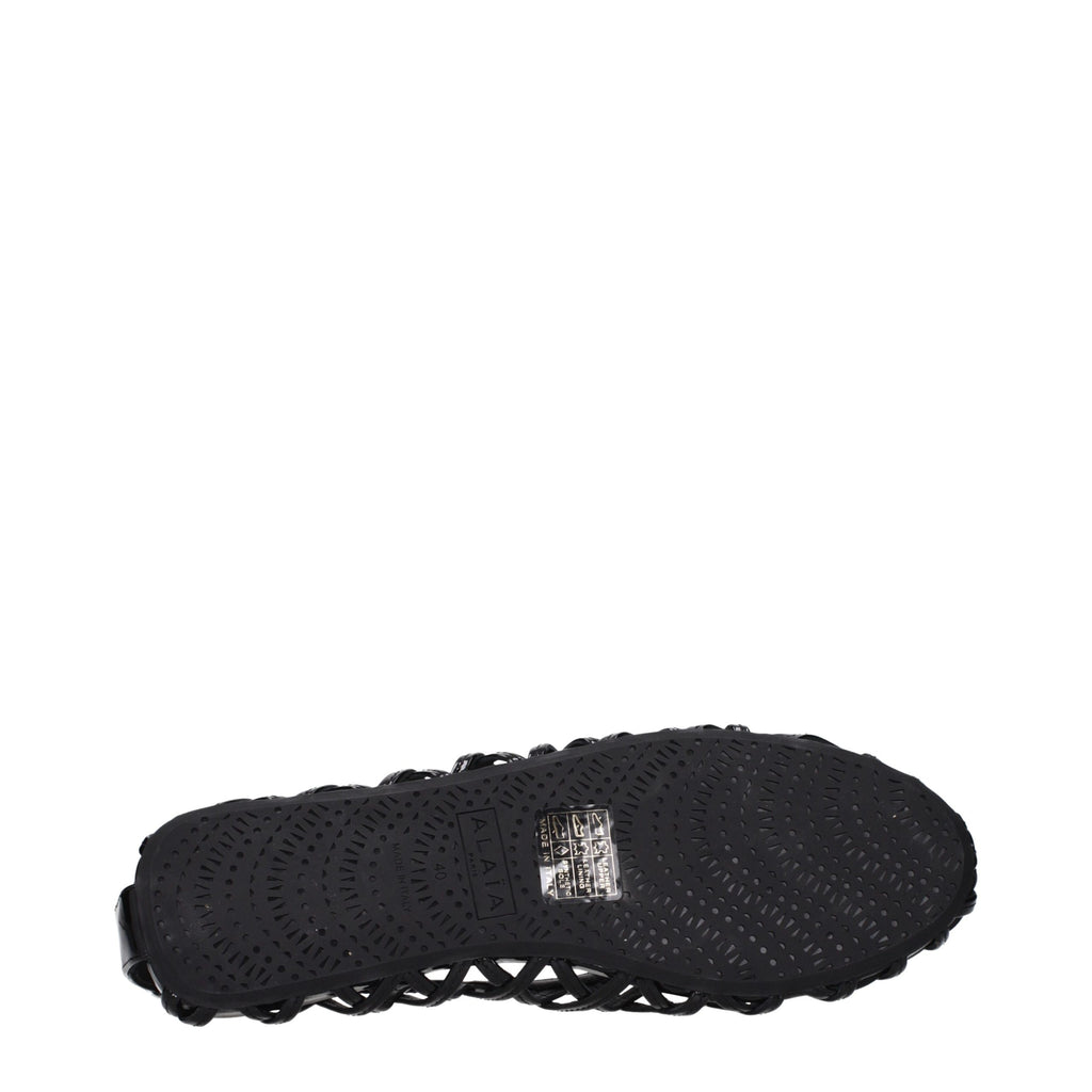 Alaïa Black Leather Ballet Flats - Eljoys Fashion 