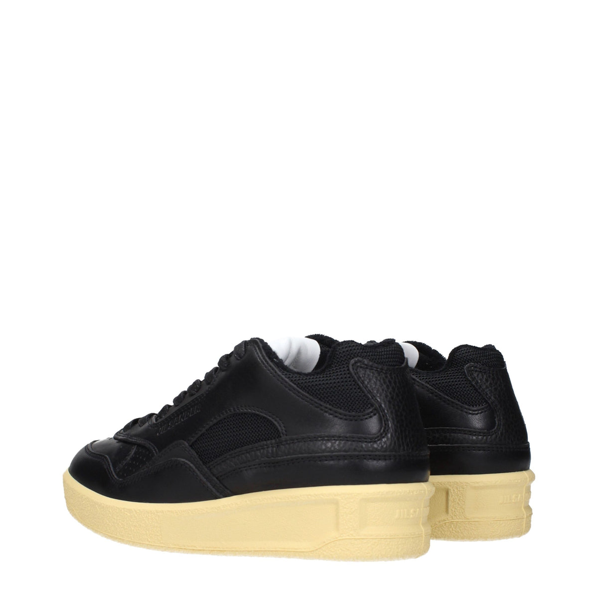 Jil Sander Black Leather Low Top Sneakers - Eljoys Fashion 