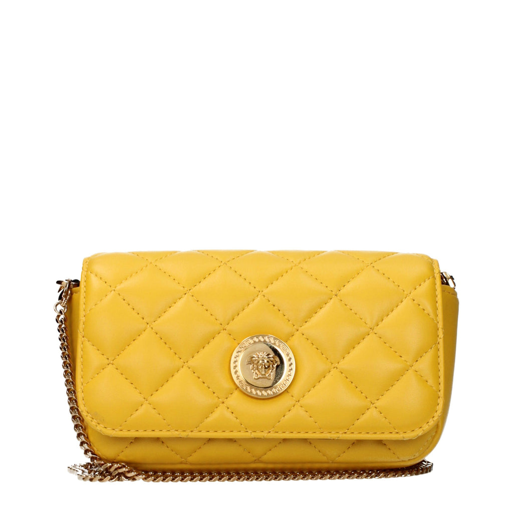Versace Yellow Leather Crossbody Bag - Eljoys Fashion 