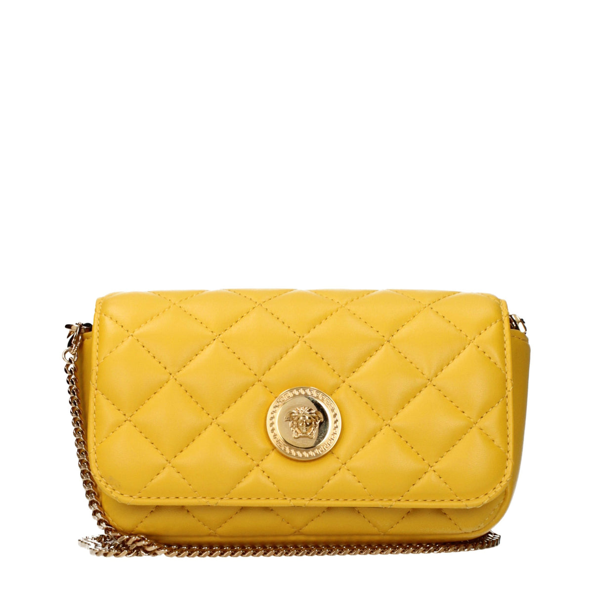Versace Yellow Leather Crossbody Bag - Eljoys Fashion 