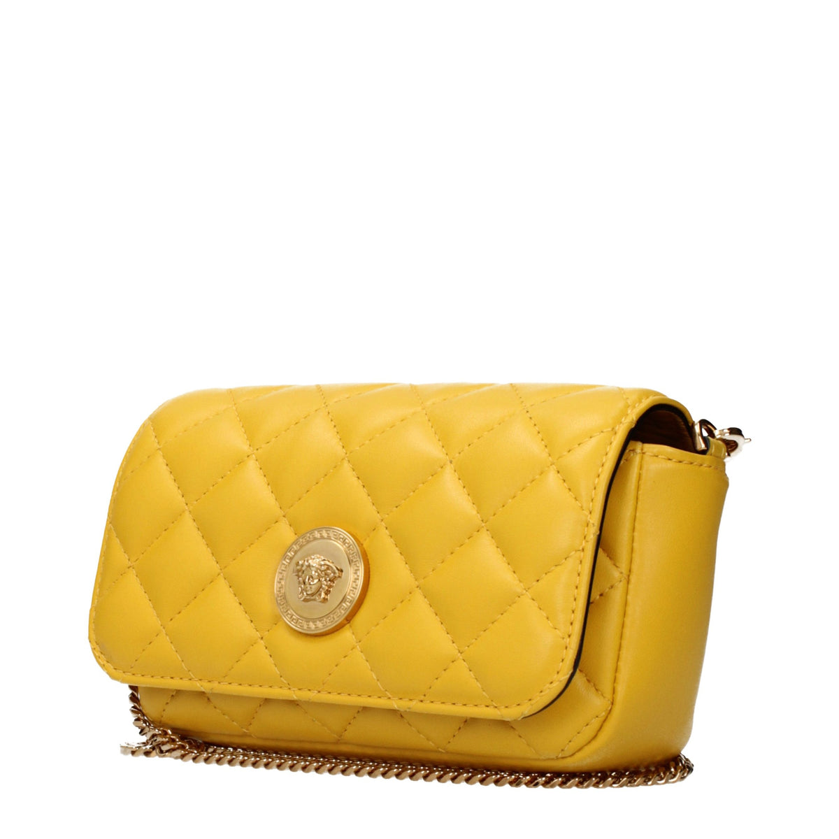 Versace Yellow Leather Crossbody Bag - Eljoys Fashion 