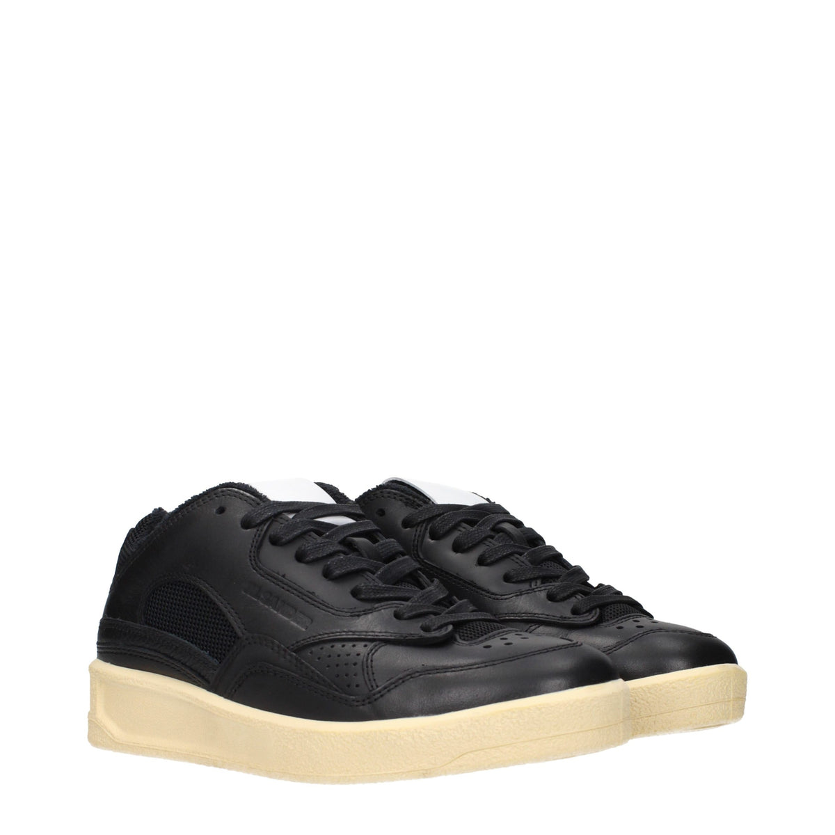 Jil Sander Black Leather Low Top Sneakers - Eljoys Fashion 