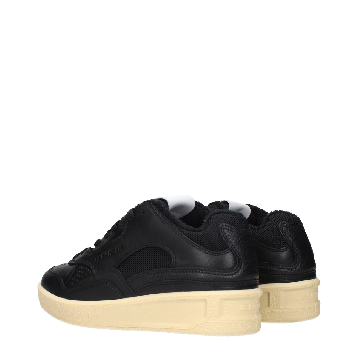Jil Sander Black Leather Low Top Sneakers - Eljoys Fashion 