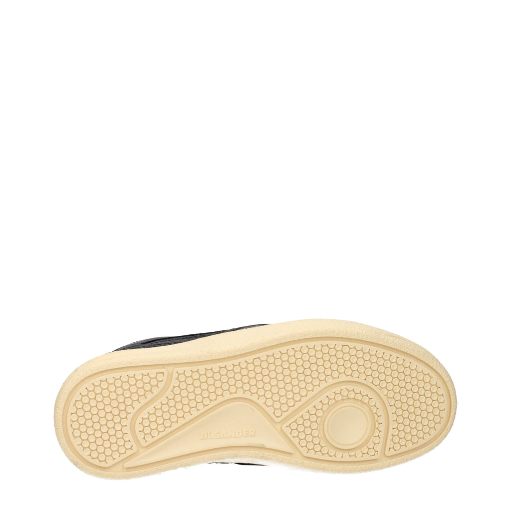 Jil Sander Black Leather Low Top Sneakers - Eljoys Fashion 