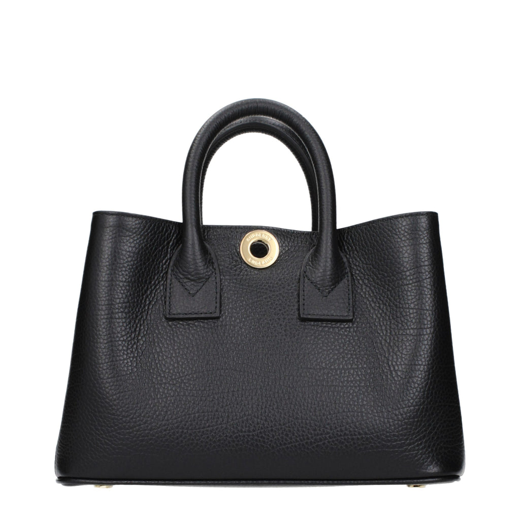 Burberry Black Leather Handbag - Eljoys Fashion 