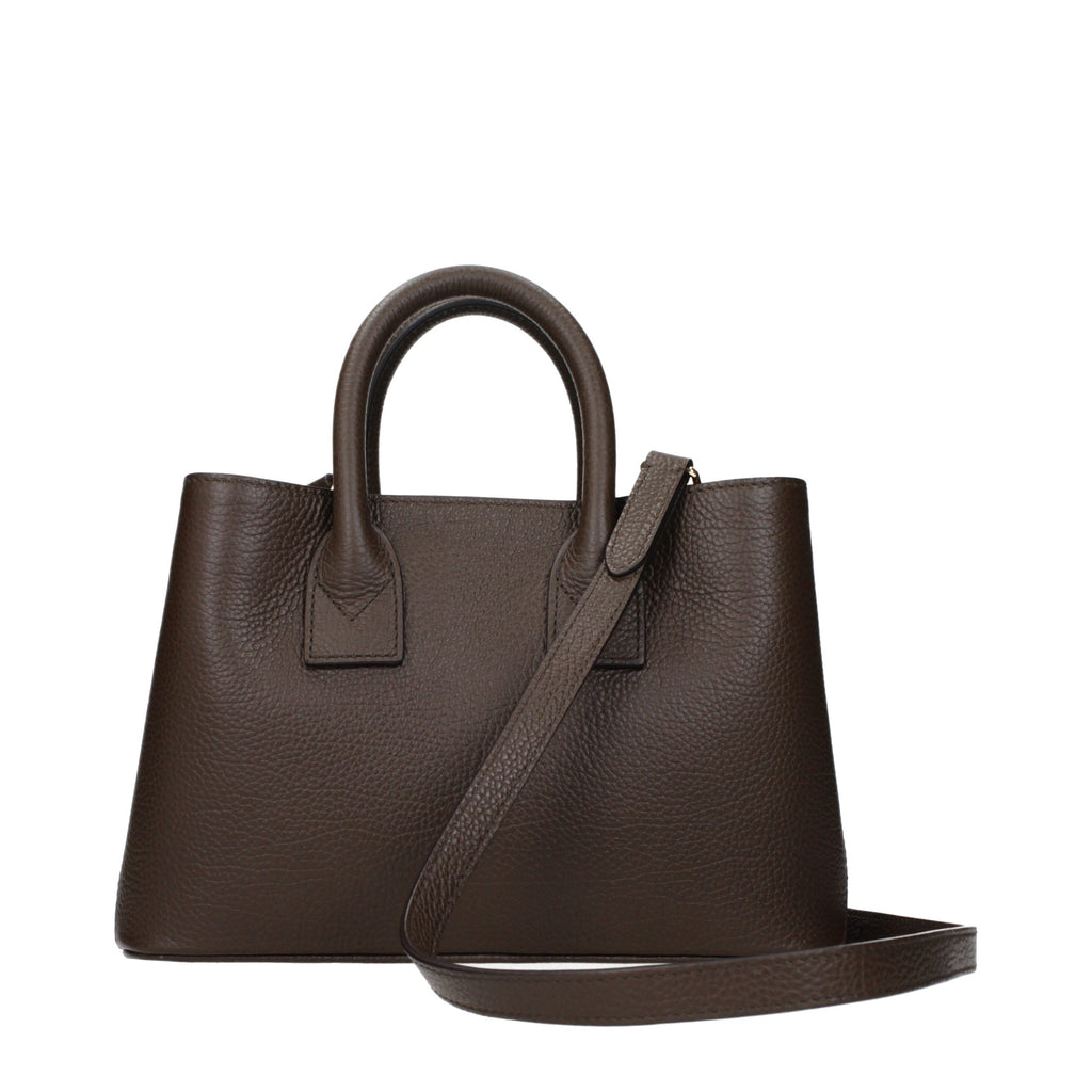 Burberry Brown Leather Handbag - Eljoys Fashion 