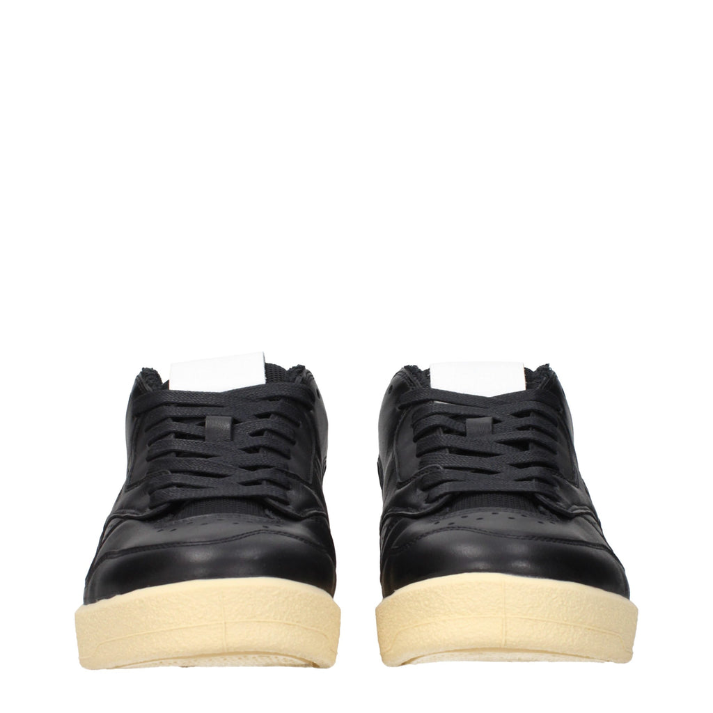 Jil Sander Black Leather Low Top Sneakers - Eljoys Fashion 