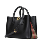 Burberry Black Leather Handbag - Eljoys Fashion 