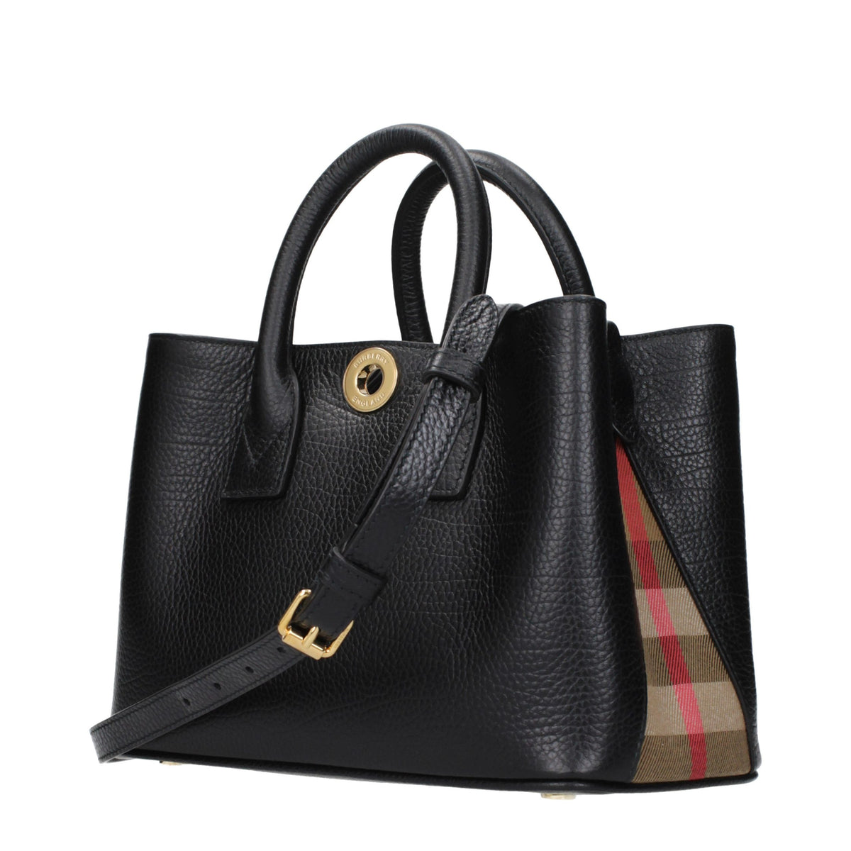 Burberry Black Leather Handbag - Eljoys Fashion 