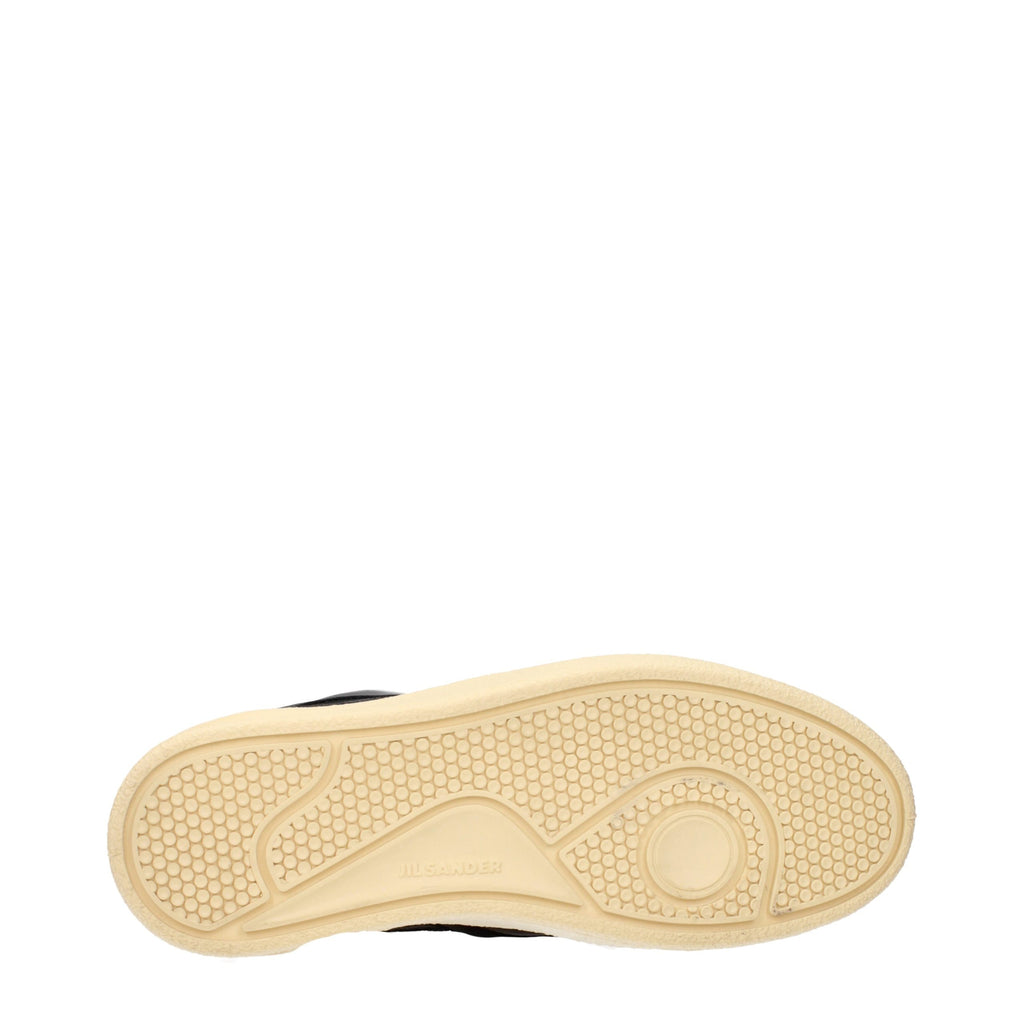 Jil Sander Black Leather Low Top Sneakers - Eljoys Fashion 