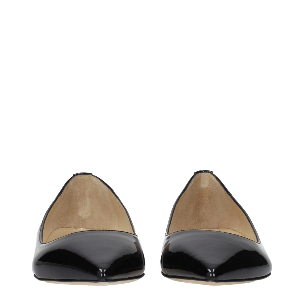 Jimmy Choo Black Leather Flats - Eljoys Fashion 