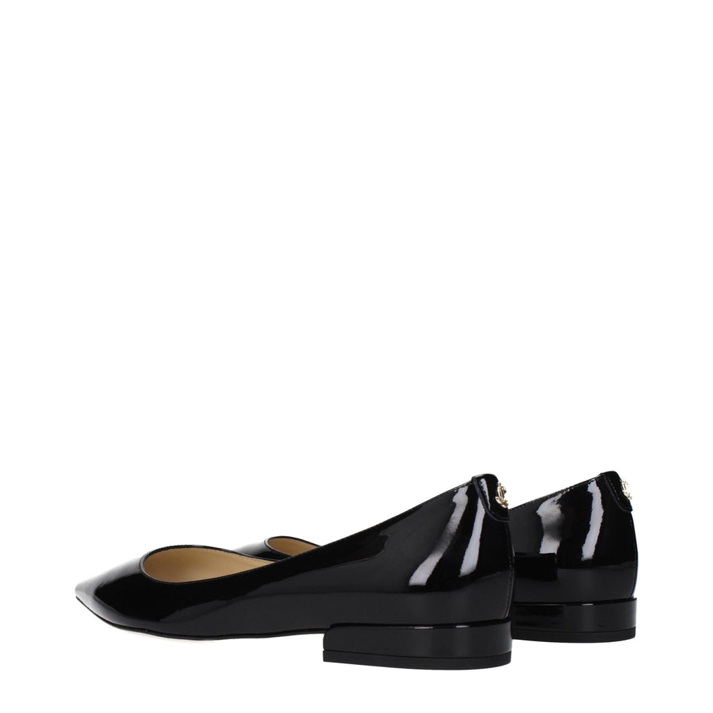 Jimmy Choo Black Leather Flats - Eljoys Fashion 