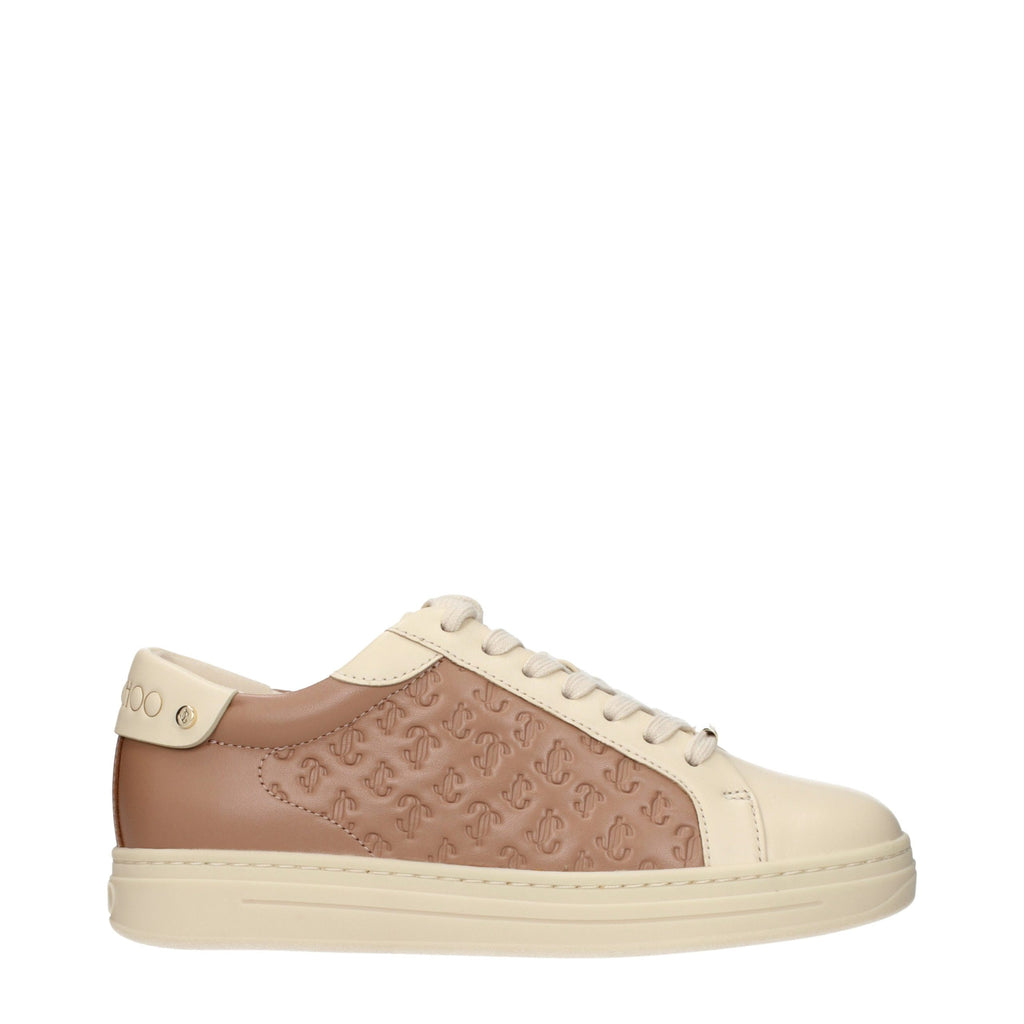 Jimmy Choo Beige Leather Low Top Sneakers - Eljoys Fashion 