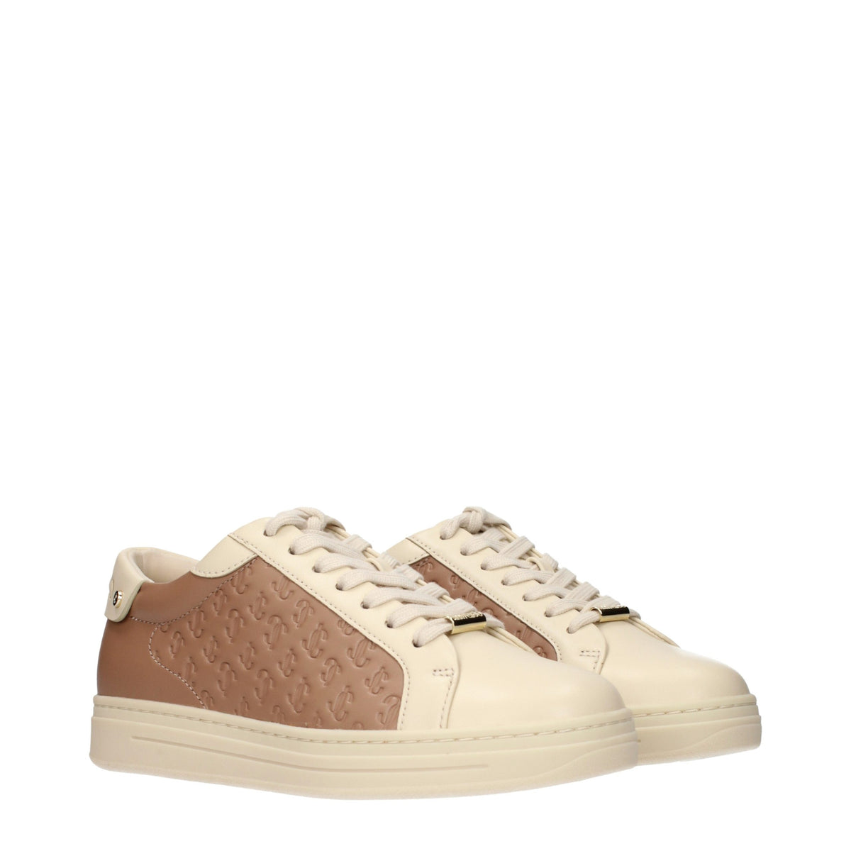 Jimmy Choo Beige Leather Low Top Sneakers - Eljoys Fashion 