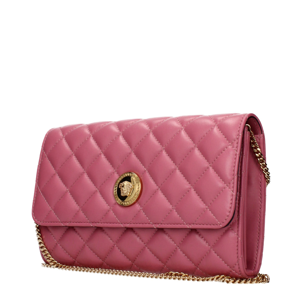 Versace Pink Leather Clutch Bag - Eljoys Fashion 