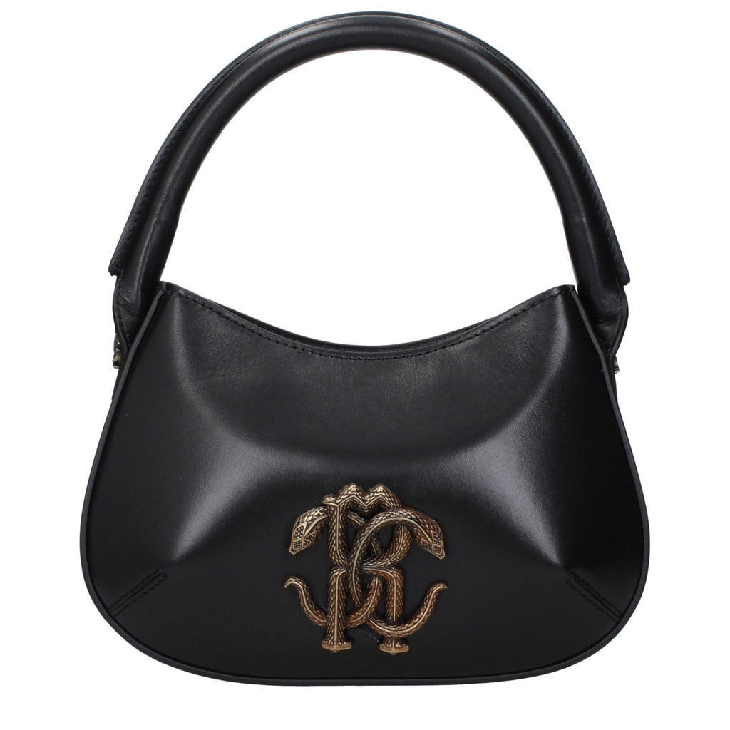 Roberto Cavalli Black Leather Handbag - Eljoys Fashion 