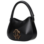 Roberto Cavalli Black Leather Handbag - Eljoys Fashion 