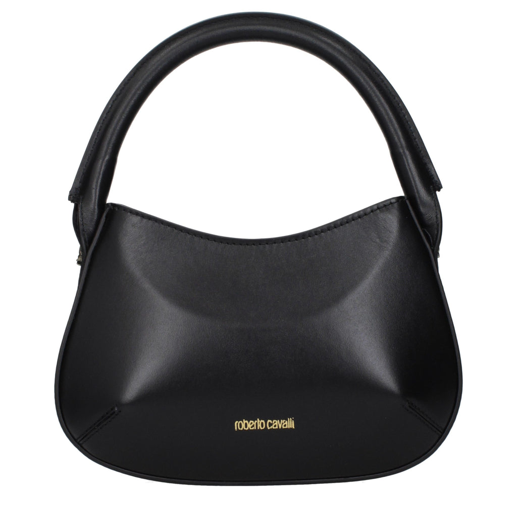 Roberto Cavalli Black Leather Handbag - Eljoys Fashion 