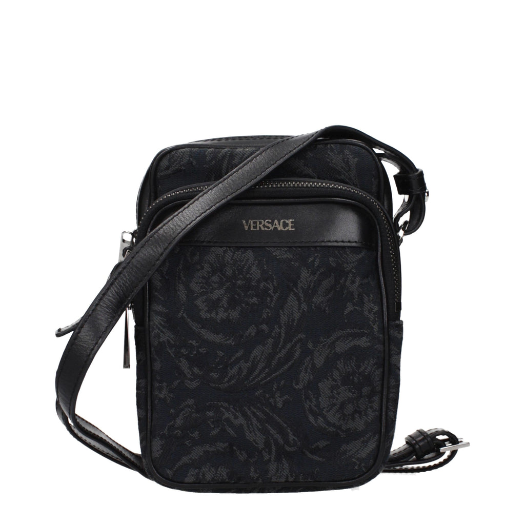 Versace Black Fabric Crossbody Bag - Eljoys Fashion 