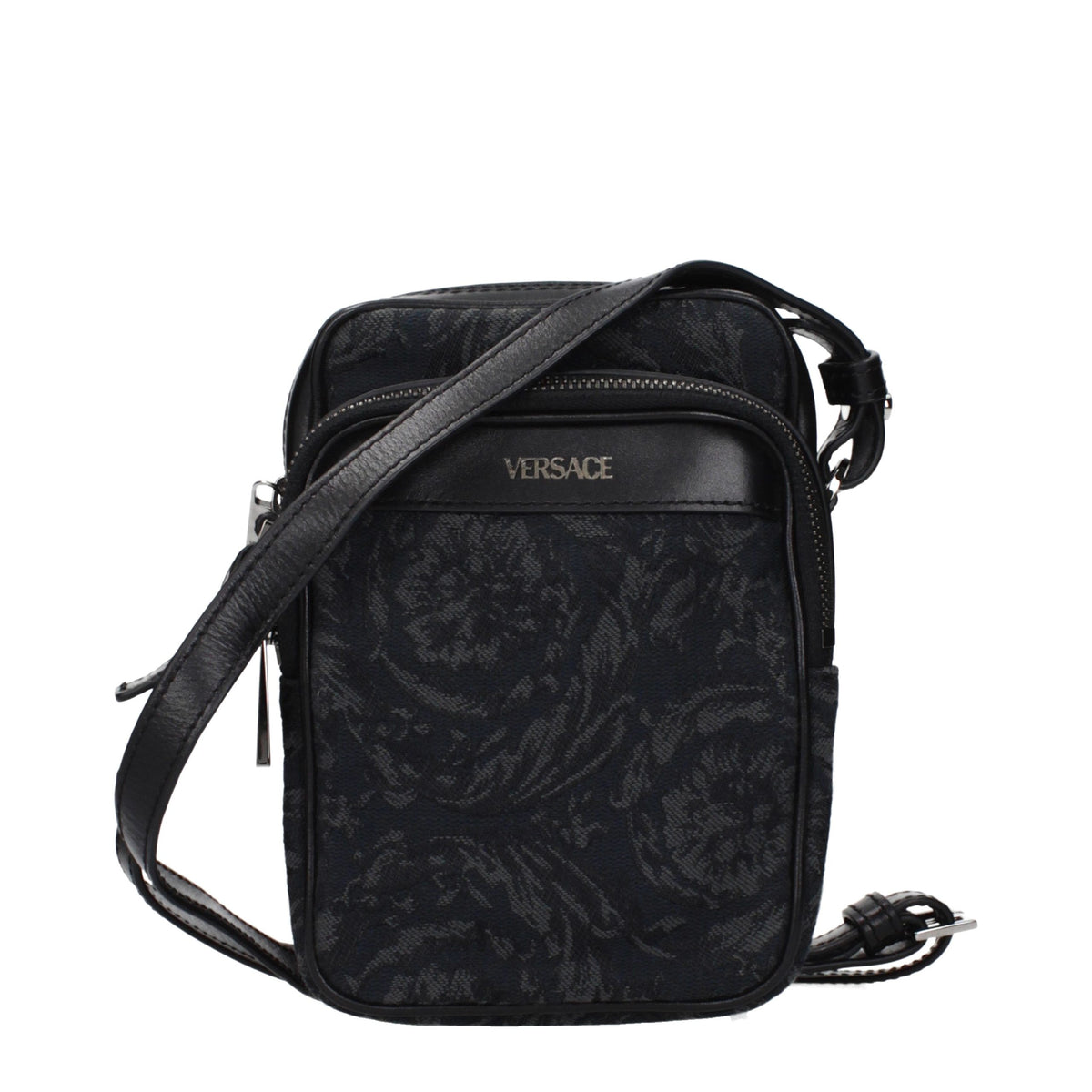 Versace Black Fabric Crossbody Bag - Eljoys Fashion 