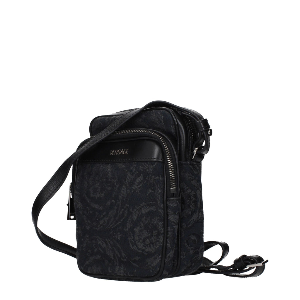 Versace Black Fabric Crossbody Bag - Eljoys Fashion 