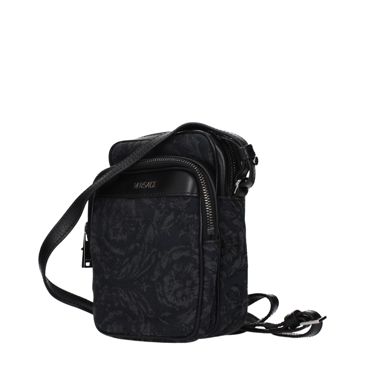 Versace Black Fabric Crossbody Bag - Eljoys Fashion 