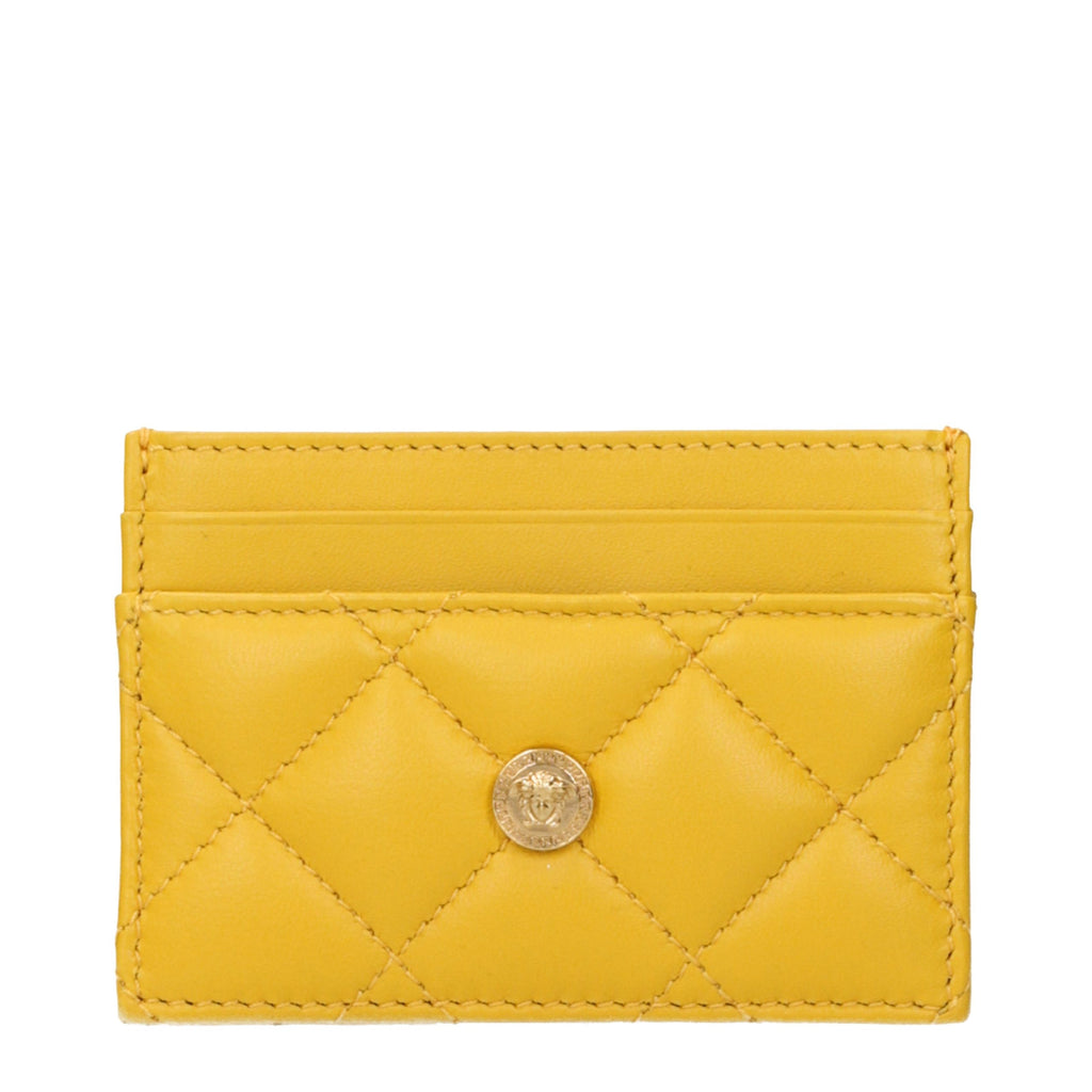Versace Yellow Leather Cardholder - Eljoys Fashion 