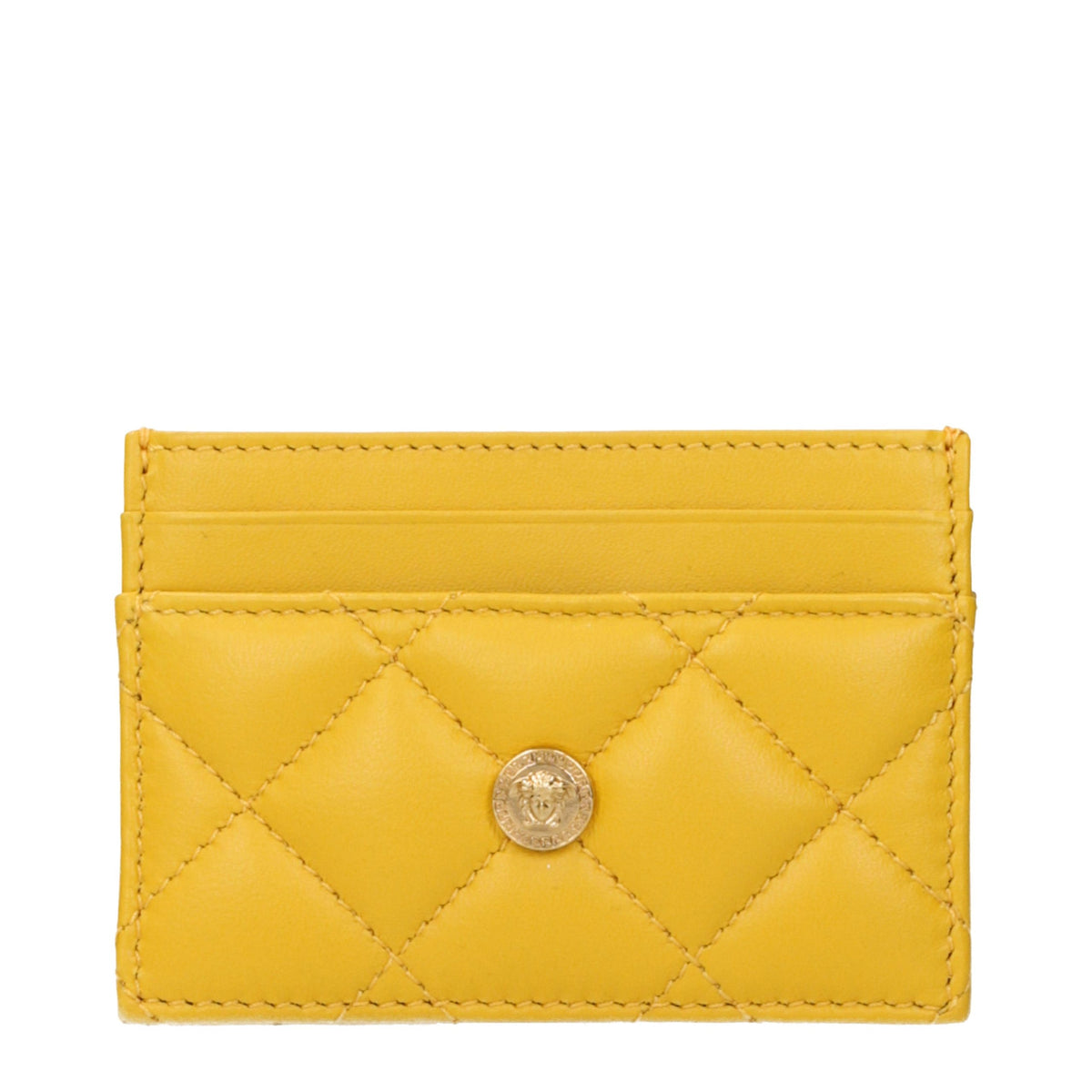 Versace Yellow Leather Cardholder - Eljoys Fashion 